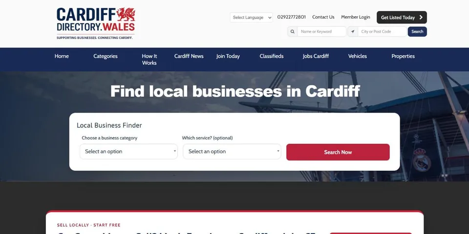 Cardiff Directory Wales website